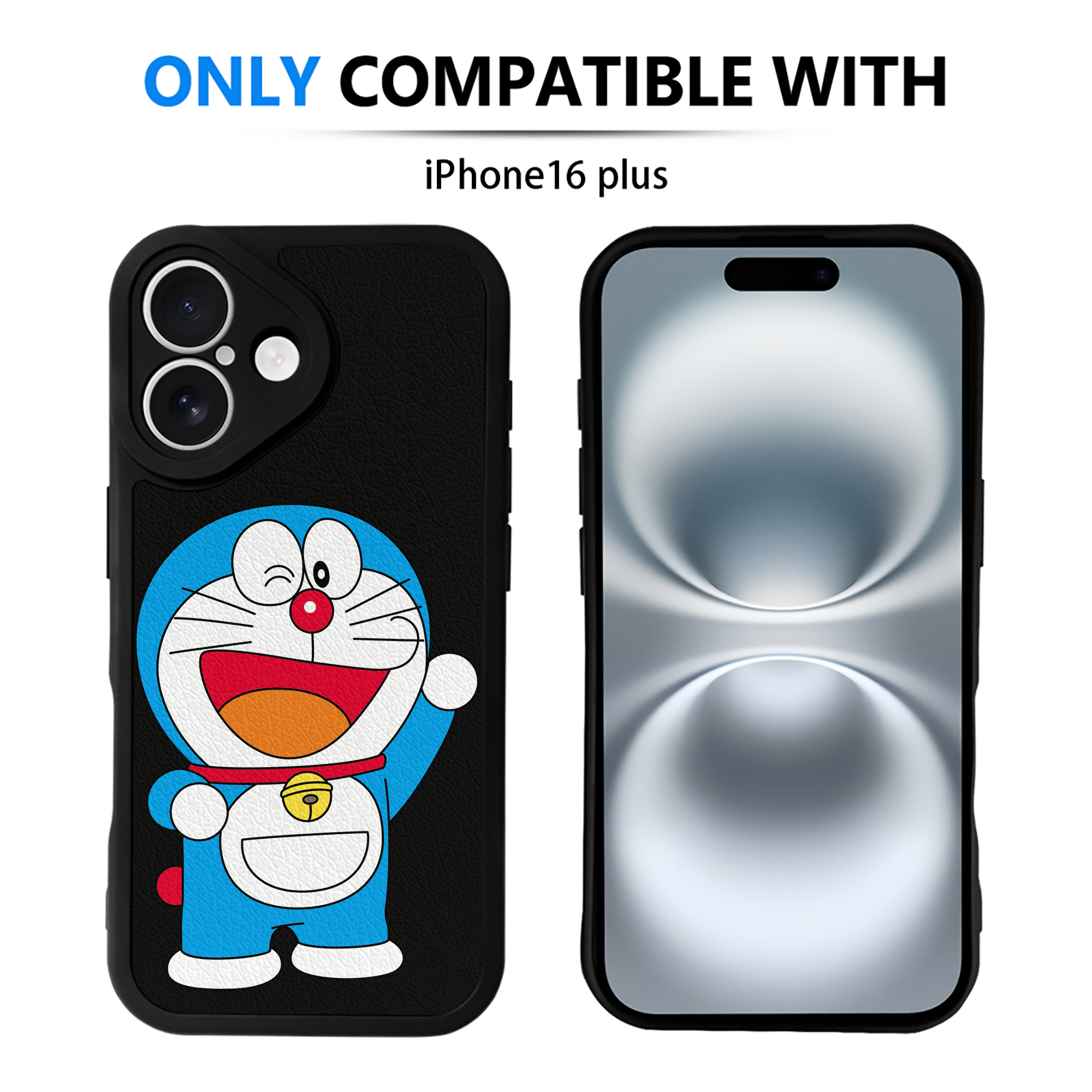 （画像用） ドラえもん Doraemon 【iPhone 16シリーズ対応】シリコンスマホケース（レザー調） 材質：シリコン